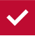 Black checkmark on a red background.